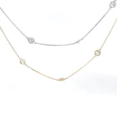 14k White / Yellow Gold 2.42ct G/H VS2 / SI1 Round Diamond by the Yard Necklace